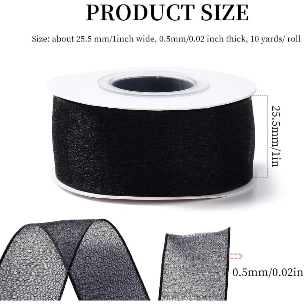 1 İnç Siyah Organze Kurdele, T - Organza Ribbon Spool incelemesi ve fiyatı